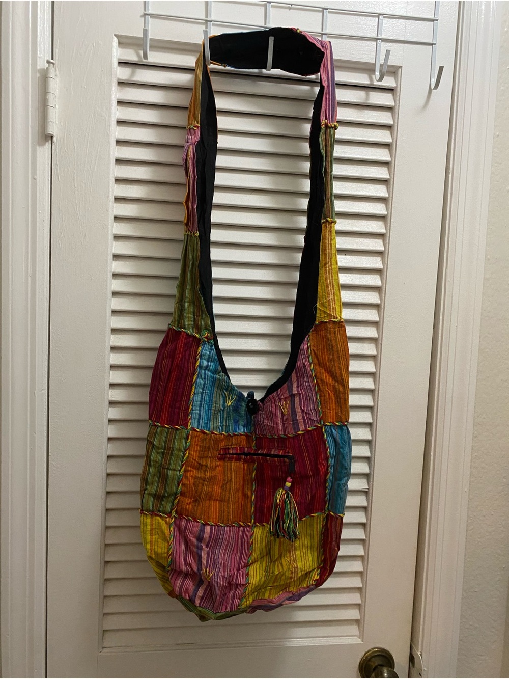 Multicolor Patchwork Crossbody Sling Bag - Boho Everyday Tote